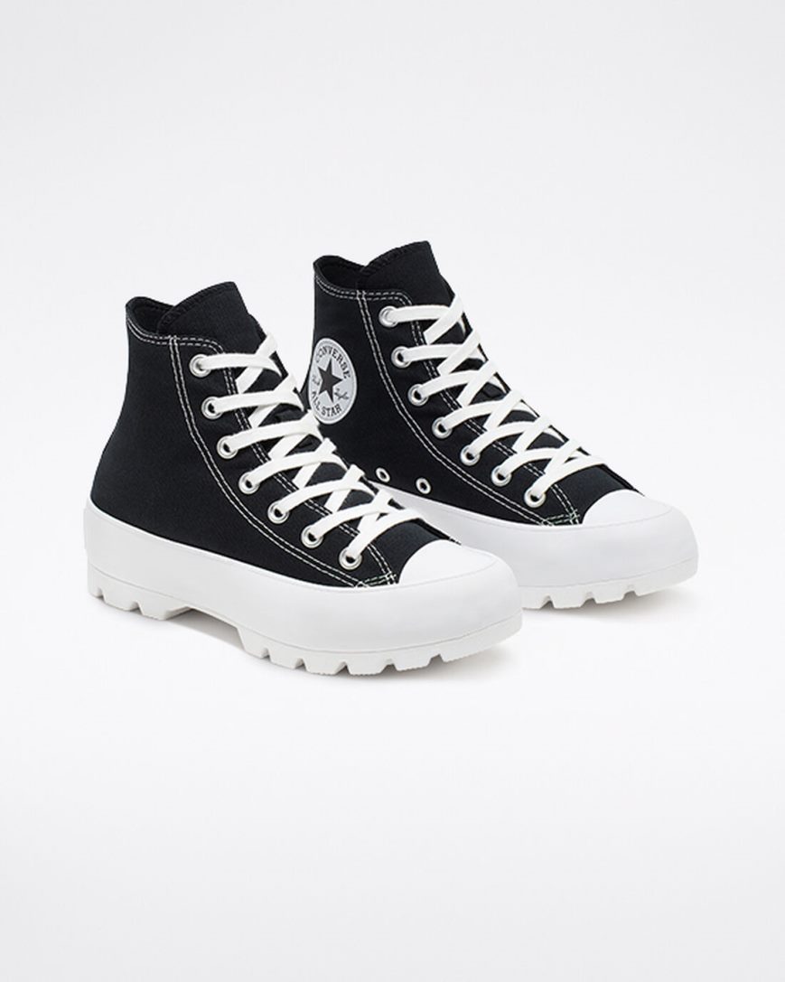 Women's Converse Chuck Taylor All Star Lugged High Top Shoes Black / White / Black | AU 6405EZ